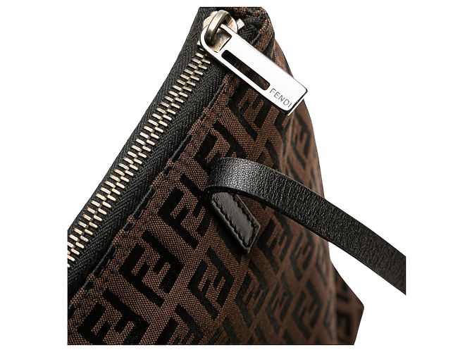 Fendi Braune Zucchino Canvas Tote Dunkelbraun - Ansicht 8