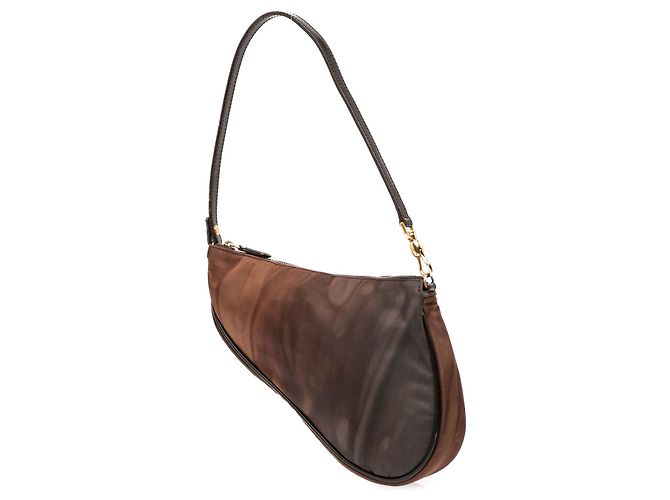 Pochette Saddle Mini Impresa en Nylon Marrón Dior Castaño - vista 2