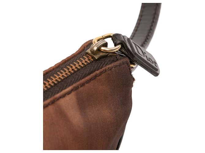 Pochette Saddle Mini Impresa en Nylon Marrón Dior Castaño - vista 9