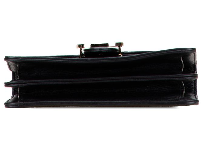 Gucci Borsa a tracolla Piccola in Vitello Nero Dollar con G Intrecciata - vista 3