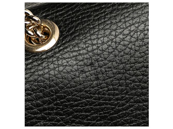 Gucci Borsa a tracolla Piccola in Vitello Nero Dollar con G Intrecciata - vista 9
