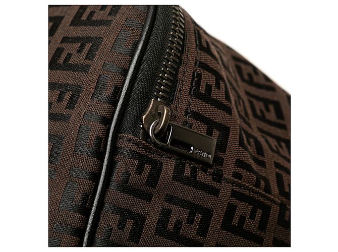 Fendi Braune Zucca Canvas Kosmetiktasche Dunkelbraun - Ansicht 7