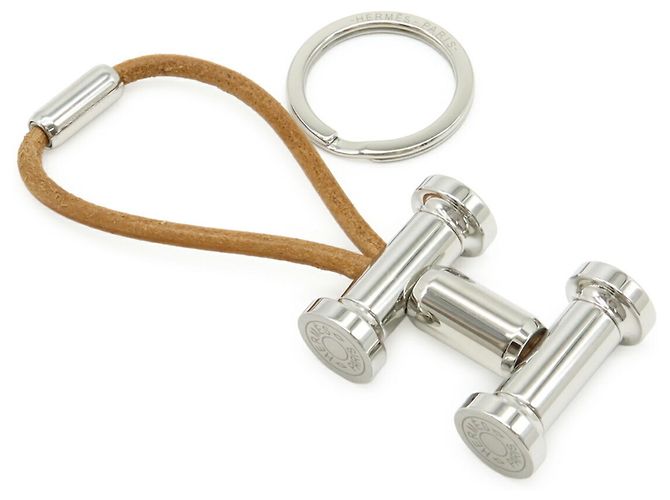 Ring Chaveiro/Charm de bolsa H Mobile da Hermès Prata Bege - vista 2