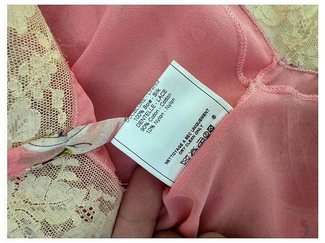 John Galliano Kleid aus rosa Seide mit Blumenmuster und Spitze - Ansicht 6