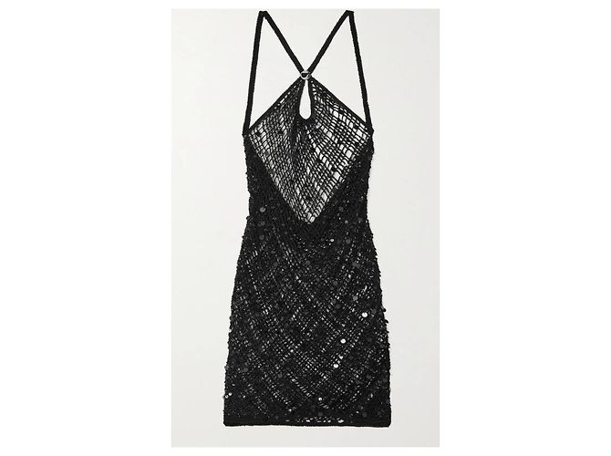 Coperni Pailletten Häkel Minikleid schwarz - Ansicht 2