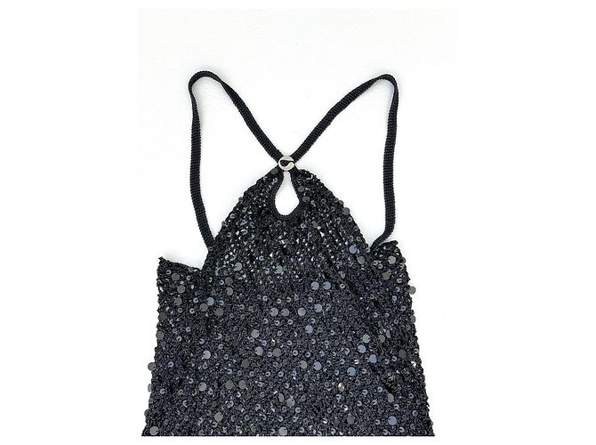 Coperni Pailletten Häkel Minikleid schwarz - Ansicht 9