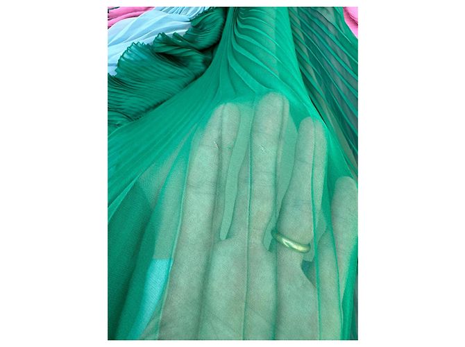 Abito Gucci in chiffon di seta color block Multicolore - vista 14