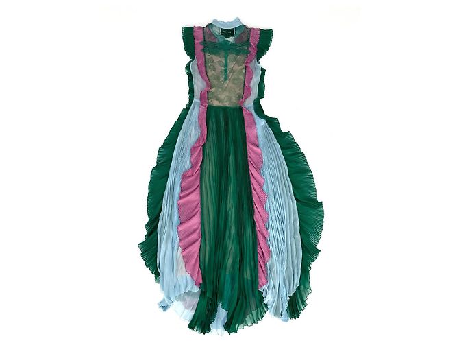 Abito Gucci in chiffon di seta color block Multicolore - vista 3
