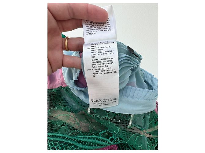 Abito Gucci in chiffon di seta color block Multicolore - vista 6