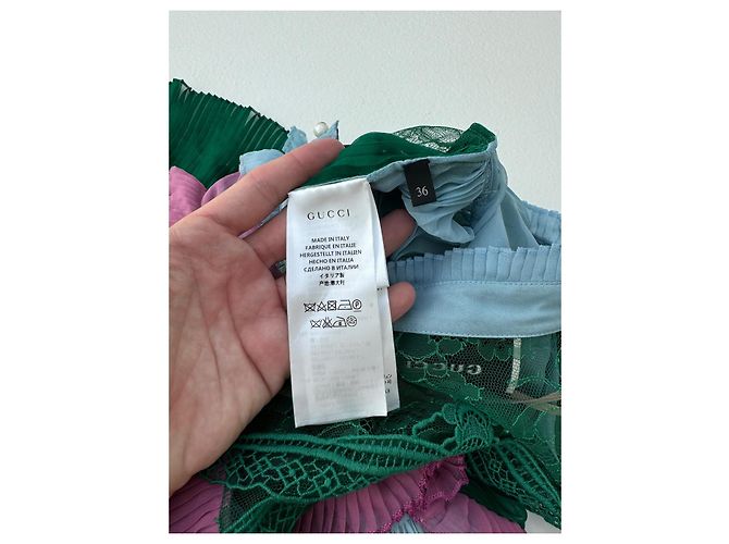 Abito Gucci in chiffon di seta color block Multicolore - vista 8