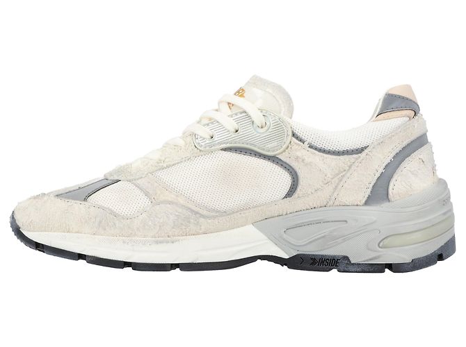 Baskets de course Dad en cuir doré Golden Goose Gris - vue 3