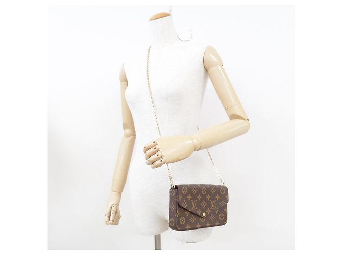 Bolso de Hombro Pochette Felicie Monogram Louis Vuitton Castaño - vista 6