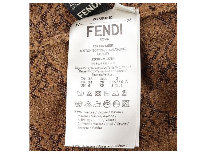 Pantalones de rayón y poliéster con logo Calligraphy FF de Fendi - vista 4