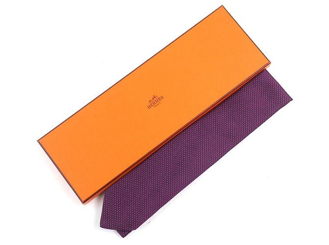 Hermès Hermes CRAVATE Silk Tie Purple - view 2