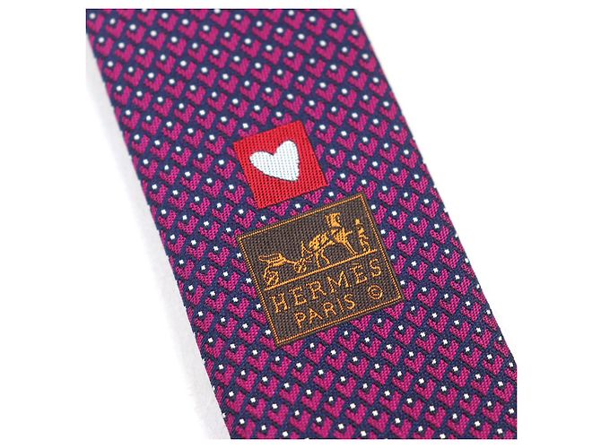 Hermès Hermes CRAVATE Silk Tie Purple - view 7