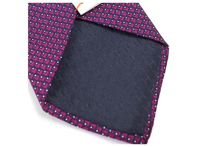 Hermès Hermes CRAVATE Silk Tie Purple - view 8