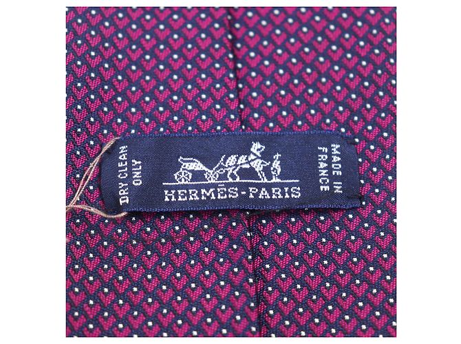 Hermès Hermes CRAVATE Silk Tie Purple - view 9