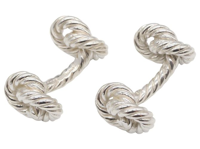 Hermès Hermes Silver 925 Cufflinks Silvery - view 3