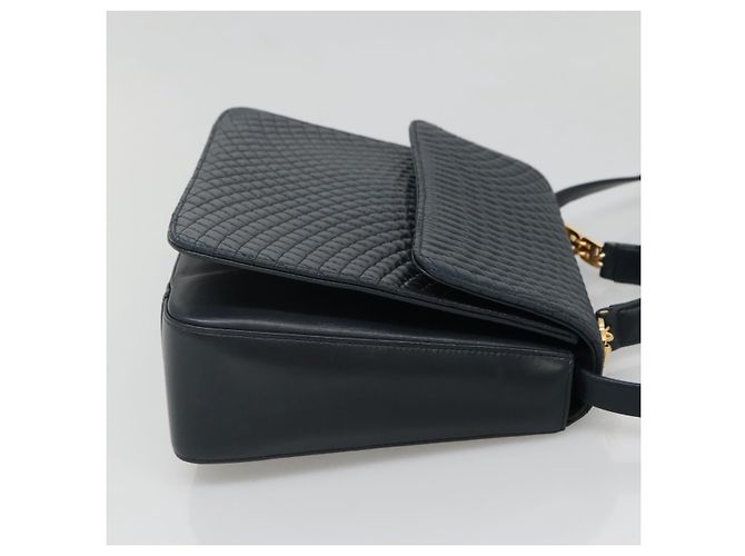 BALLY Borsa a mano in pelle 2 vie Blu Navy Oro Auth BA4873 D'oro - vista 4