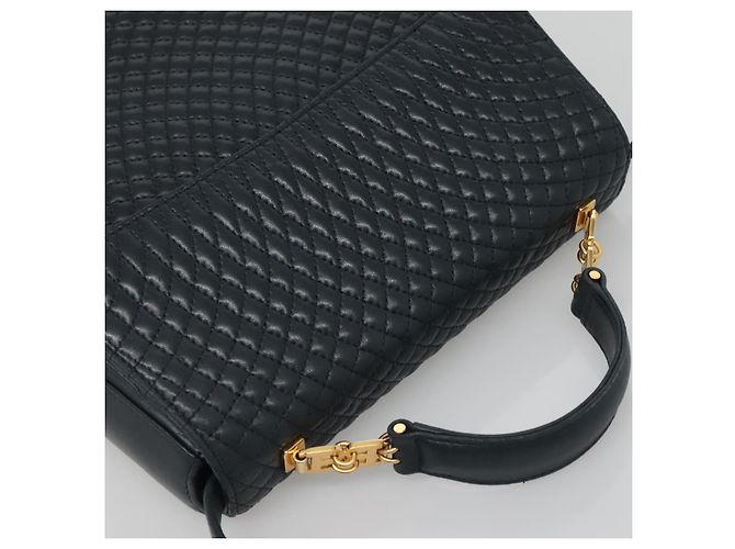 BALLY Borsa a mano in pelle 2 vie Blu Navy Oro Auth BA4873 D'oro - vista 6