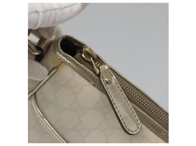Gucci Borsa a spalla GG Supreme in PVC bianco e oro 190258 Auth SW1471 D'oro - vista 10