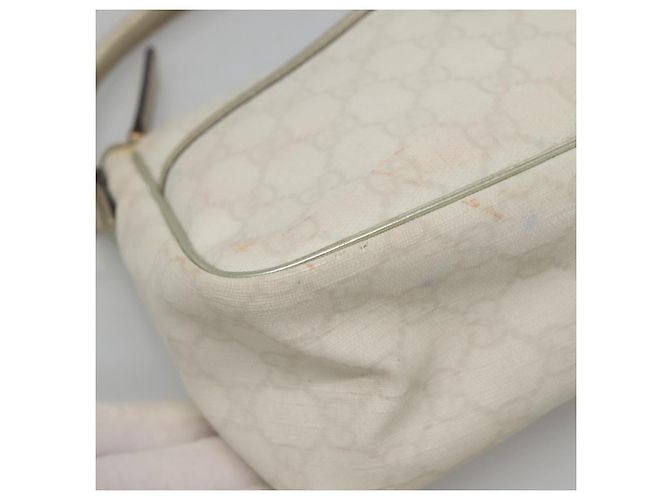Gucci Borsa a spalla GG Supreme in PVC bianco e oro 190258 Auth SW1471 D'oro - vista 14