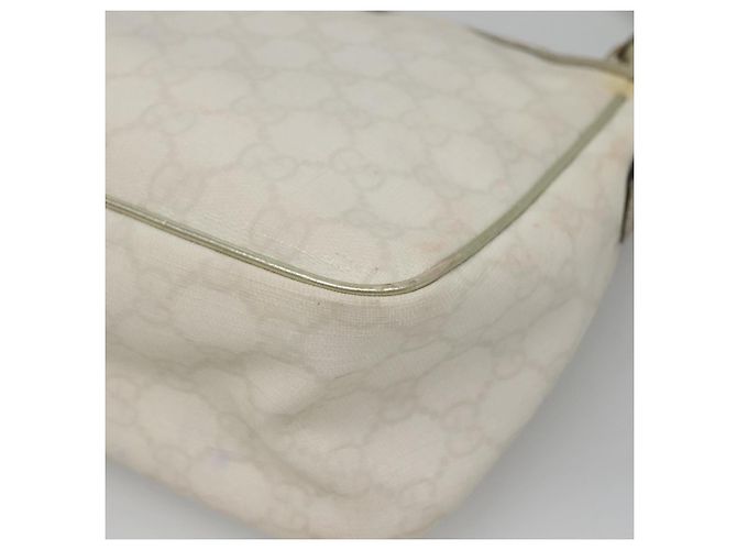 Gucci Borsa a spalla GG Supreme in PVC bianco e oro 190258 Auth SW1471 D'oro - vista 15
