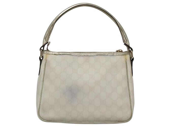Gucci Borsa a spalla GG Supreme in PVC bianco e oro 190258 Auth SW1471 D'oro - vista 2