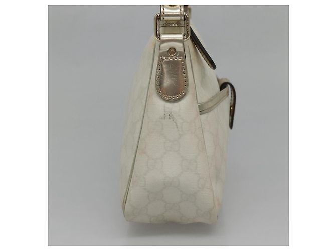 Gucci Borsa a spalla GG Supreme in PVC bianco e oro 190258 Auth SW1471 D'oro - vista 3