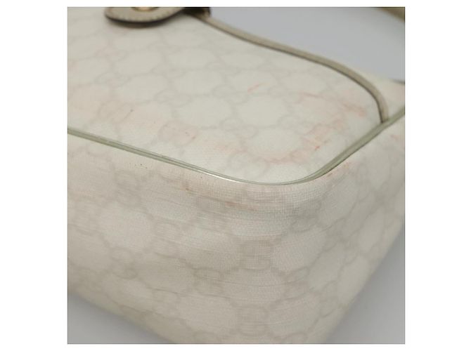 Gucci Borsa a spalla GG Supreme in PVC bianco e oro 190258 Auth SW1471 D'oro - vista 9