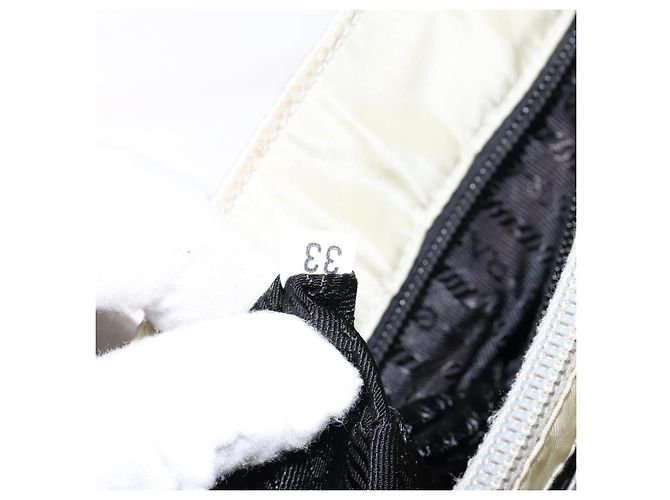 PRADA Tote Bag Nylon Weiß Silber Auth bs28890 - Ansicht 11