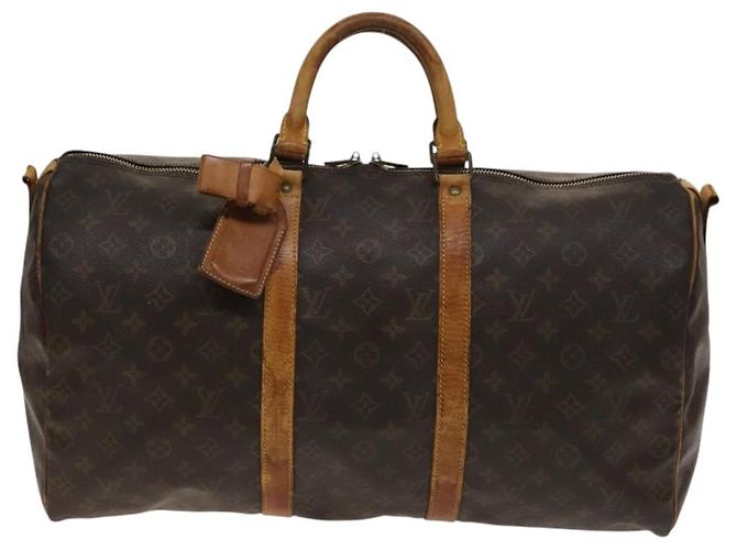 LOUIS VUITTON Monogram Keepall Bandouliere 50 Borsa Boston M41416 LV Auth 139834 Monogramma - vista 13