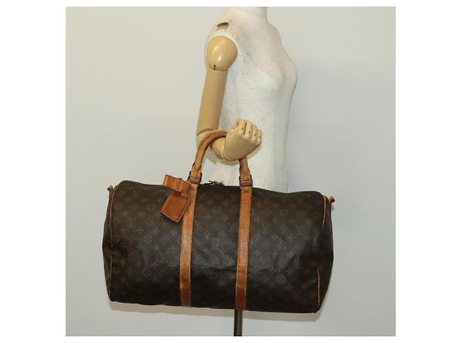 LOUIS VUITTON Monogram Keepall Bandouliere 50 Borsa Boston M41416 LV Auth 139834 Monogramma - vista 26