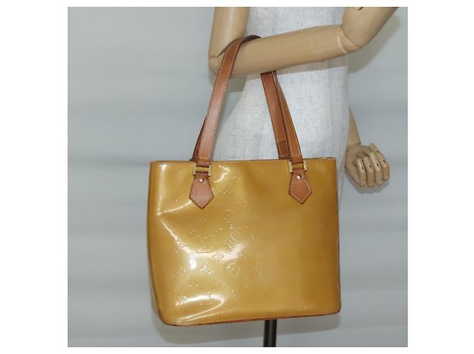 LOUIS VUITTON Borsa a Mano Monogram Vernis Houston Beige M91004 LV Auth ep10571 - vista 23