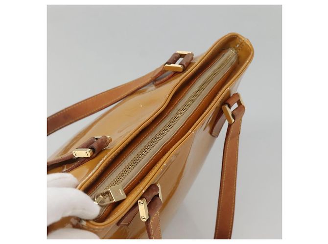 LOUIS VUITTON Borsa a Mano Monogram Vernis Houston Beige M91004 LV Auth ep10571 - vista 6