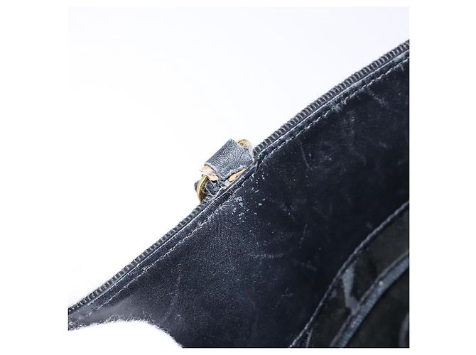 Borsa a Spalla Vala Chain in Tela Nera e Oro Auth 138299 di Salvatore Ferragamo Nero D'oro - vista 11