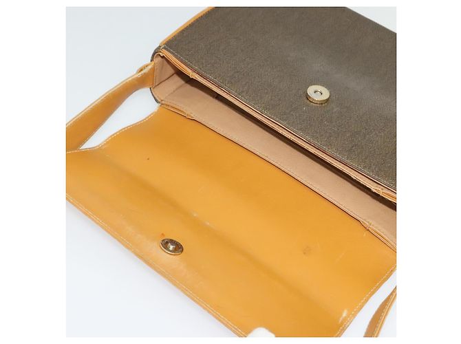 Borsa a Spalla GUCCI in Tela Pelle Marrone Oro Auth ep10464 D'oro - vista 10