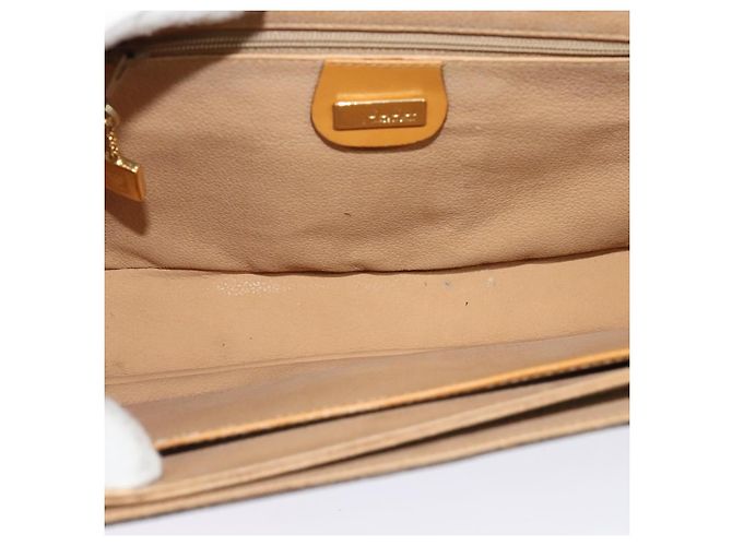 Borsa a Spalla GUCCI in Tela Pelle Marrone Oro Auth ep10464 D'oro - vista 11