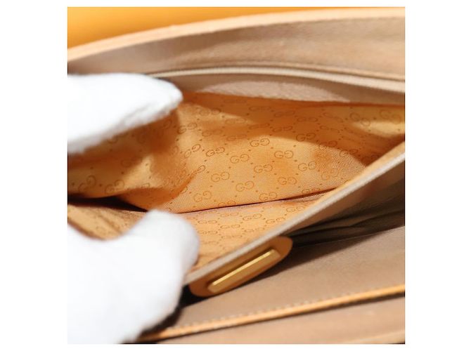 Borsa a Spalla GUCCI in Tela Pelle Marrone Oro Auth ep10464 D'oro - vista 22