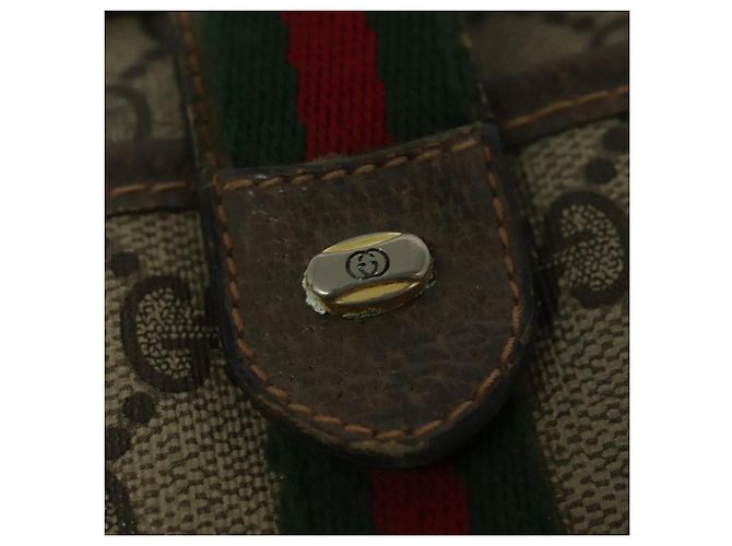 Borsa Gucci GG Supreme Web Sherry Line in PVC Beige Rosso Verde 89 02 055 Auth BA5454 - vista 18