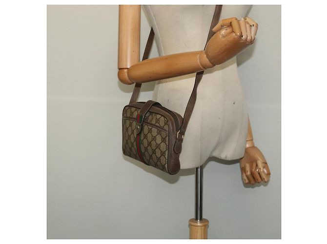Borsa Gucci GG Supreme Web Sherry Line in PVC Beige Rosso Verde 89 02 055 Auth BA5454 - vista 22