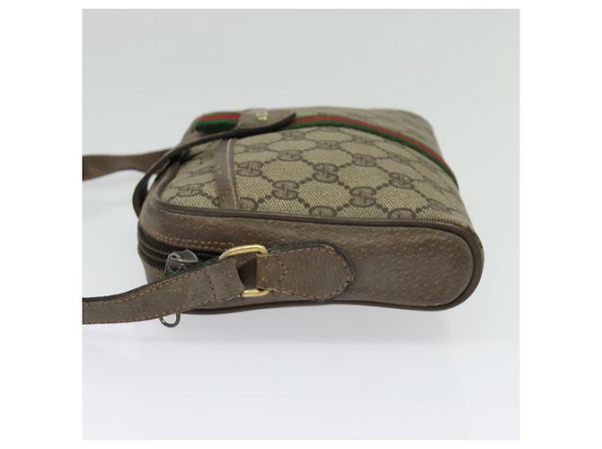 Borsa Gucci GG Supreme Web Sherry Line in PVC Beige Rosso Verde 89 02 055 Auth BA5454 - vista 3