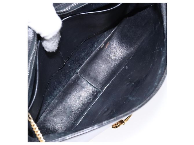 Céline Borsa a Spalla in Pelle Nera e Oro Auth fm4845 Nero D'oro - vista 10