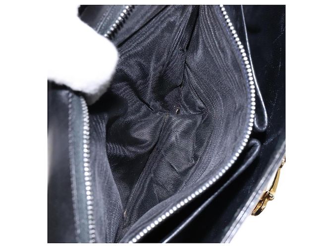 Céline Borsa a Spalla in Pelle Nera e Oro Auth fm4845 Nero D'oro - vista 11