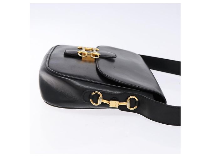 Céline Borsa a Spalla in Pelle Nera e Oro Auth fm4845 Nero D'oro - vista 3