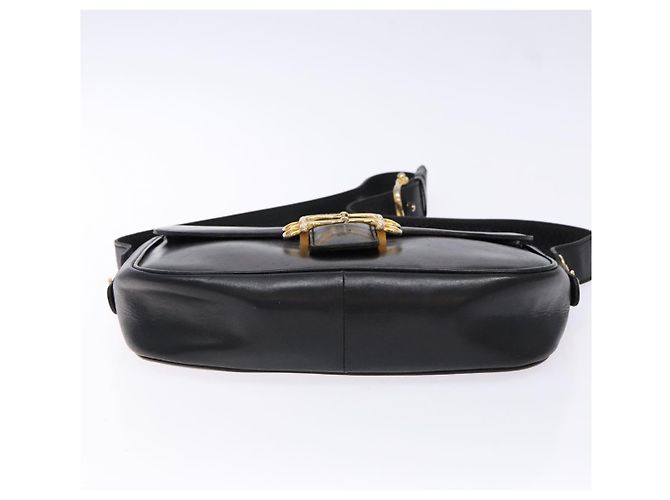 Céline Borsa a Spalla in Pelle Nera e Oro Auth fm4845 Nero D'oro - vista 5