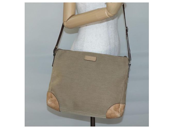 GUCCI Borsa a Spalla Guccissima Canvas Beige Argento 257301 Auth ep10403 - vista 22