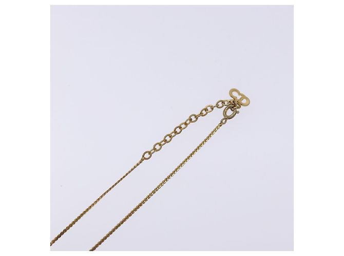 Collana in metallo dorato con logo CD in pietra Christian Dior Auth 140833 - vista 12