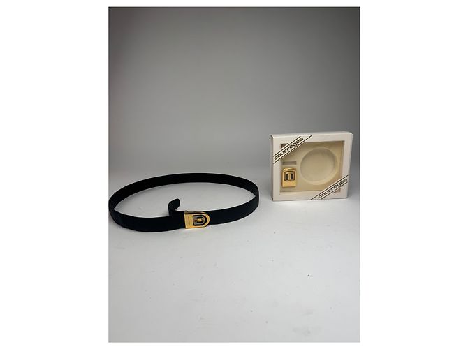 Vintage Courreges Ledergürtel-Set neu Schwarz - Ansicht 14