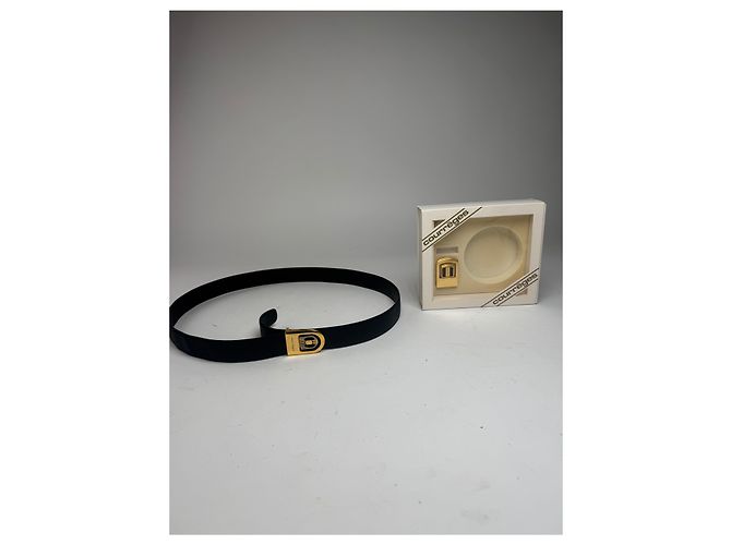 Vintage Courreges Ledergürtel-Set neu Schwarz - Ansicht 2